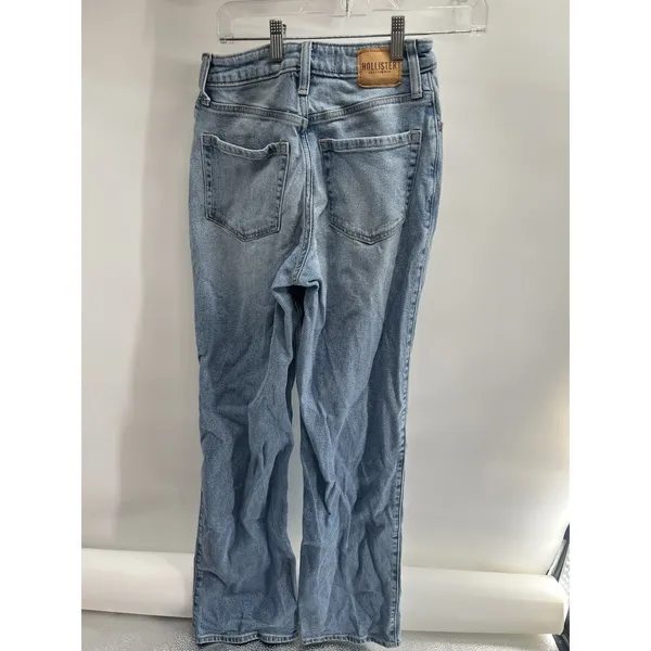 Hollister Jeans Womens‎ W25 R Ultra High-Rise Dad Fit Blue Denim Distressed - Image 2