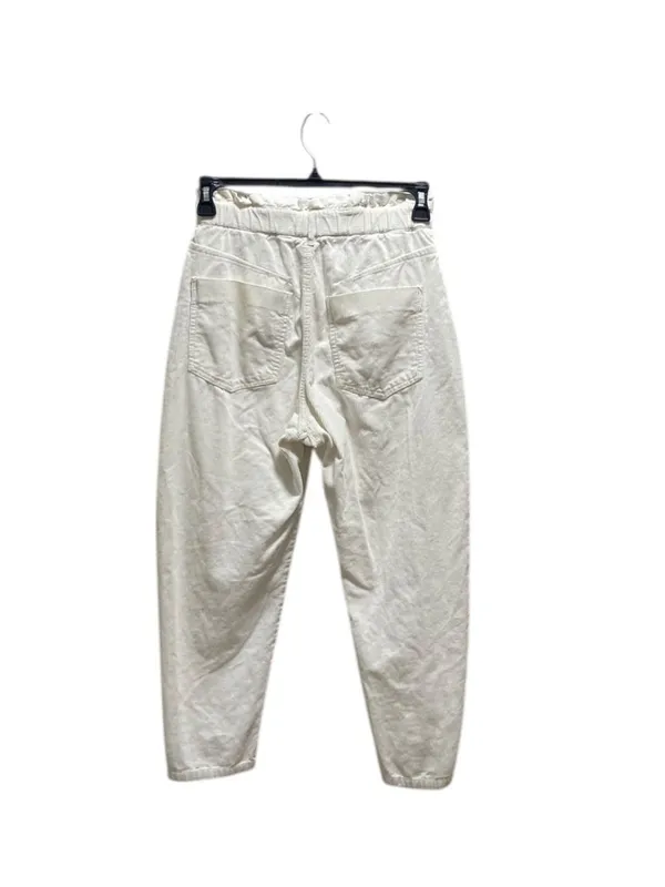 Zara Barrel Leg Corduroy Pants White Size 4 Neutral Minimalist Classic Coastal - Image 10