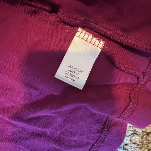 Croft & Barrow Womens Magenta 100% Cotton Open Front Cardigan‎ 3/4 Sleeve Large - Image 4