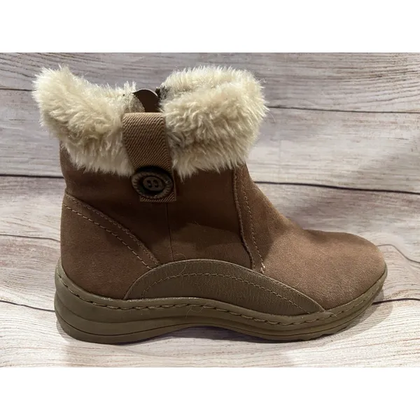 Baretraps Boots Women’s Andee Winter Snow Beige Leather Zip Button Sherpa Size 6 - Image 2