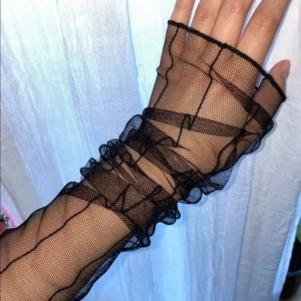 Mesh Fishnet Long Arm Warmer Gloves New - Image 7