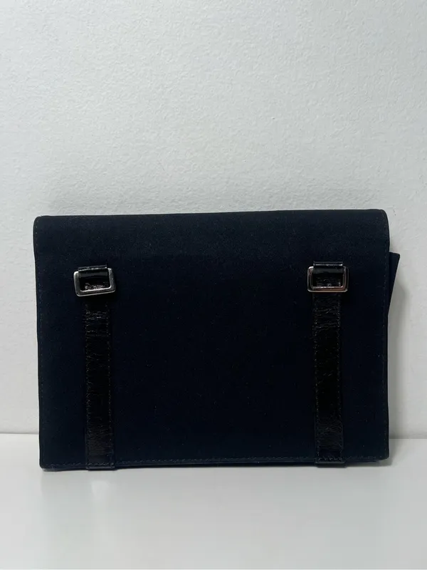 Fendi FF Logo Black Canvas Zucca Baguette Shoulder Flap Crossbody Bag Clutch - Image 10