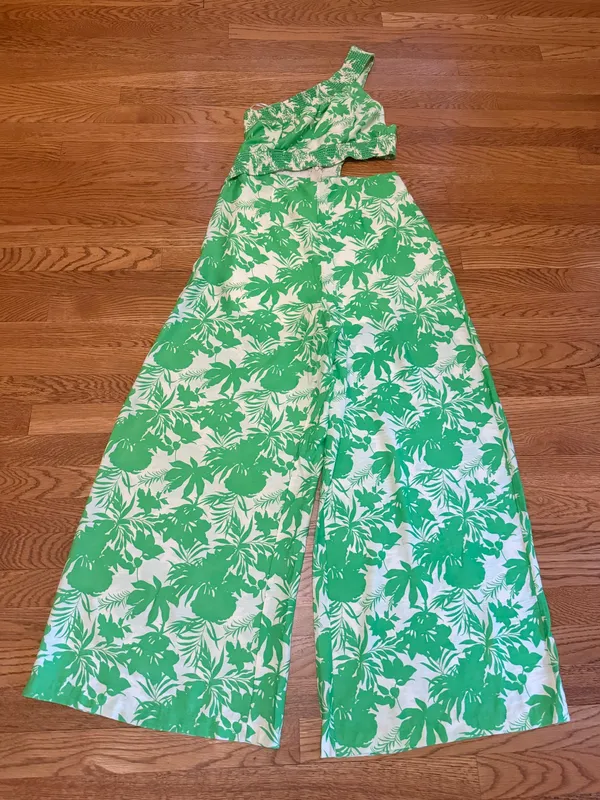 One sleeve backless jumpsuit size L Green Size L - Image 6