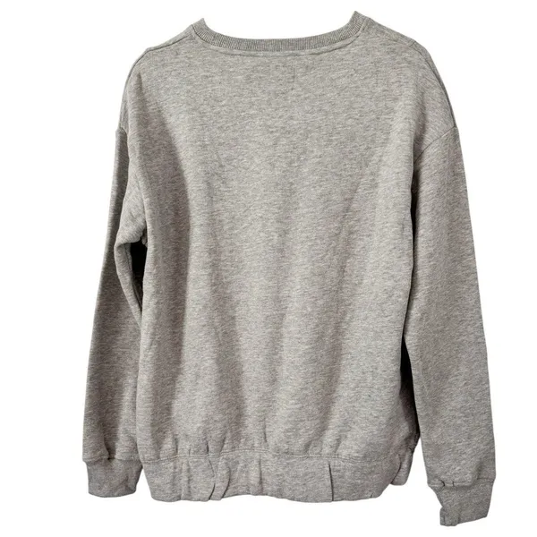 NWT Champion Women’s Center Logo Crewneck Light Grey Sweatshirt Size Medium - Image 2