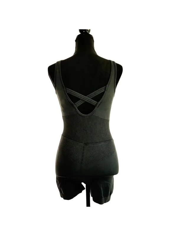 JoyLab Gray Tank Bodysuit Gym Playsuit Size Medium - Image 2