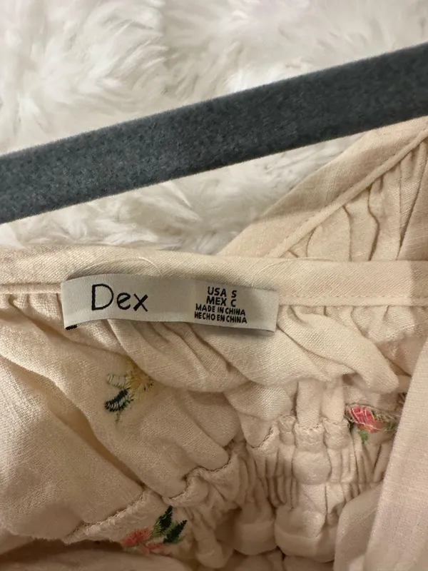 Dex Button Front Cami Midi Dress Beige Floral White - Image 4