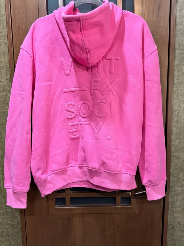 White Fox WHT FX Embroidered Pink Hoodie - Image 4