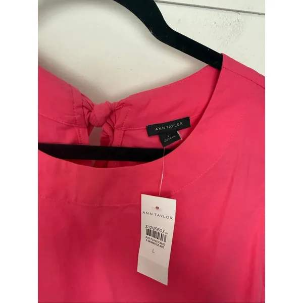 Ann Taylor Women’s Large Pink Bow Tank Top New Career Office Core Girly - Image 2