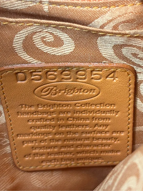 Brighton‎ Vintage Shoulder Bag Brown Leather Croc-Embossed Purse - Image 11
