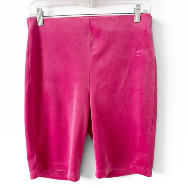 Juicy Couture Pink/Black Velour Biker Shorts Women’s Medium Set - Image 2