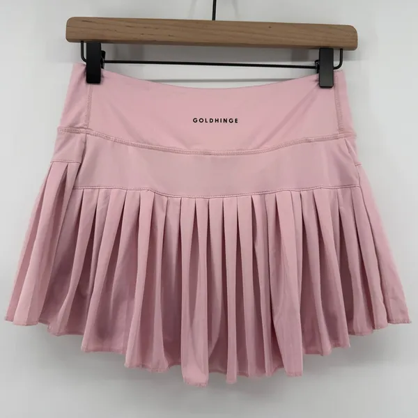 Gold Hinge Pleated Tennis Skirt Skort Light Pink Women M Pickleball Preppy - Image 5