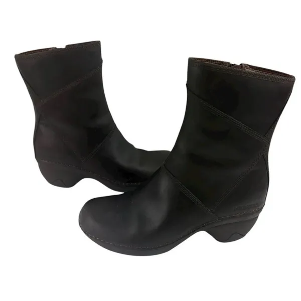 *Merrell Emma Boots Womens 6 Brown Brunette Leather Comfort Mid Calf Zip Winter - Image 11