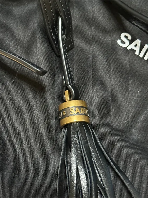 Saint Laurent Lou Black YSL Camera Bag with Tassel Crossbody - Image 8