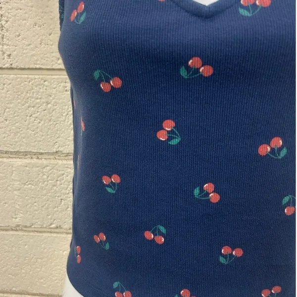 American Eagle Strappy-Go-Lucky cherry blue tank top size M - Image 2