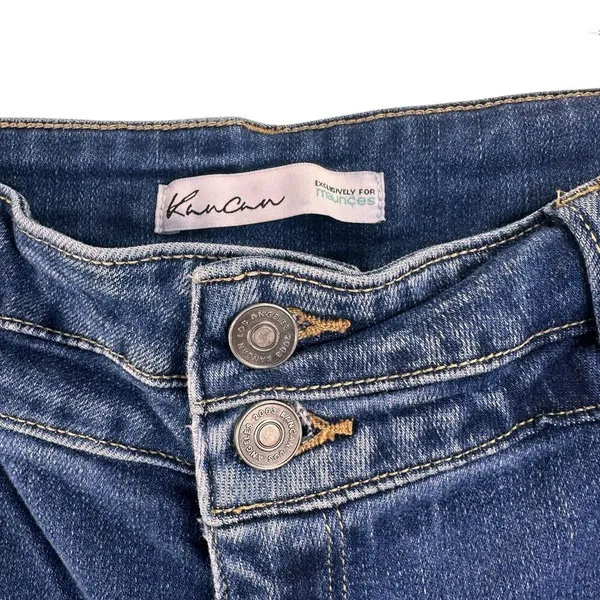 KanCan Maurices High Rise Curvy Dark Destructed Skinny Jeans Size 33 - Image 4