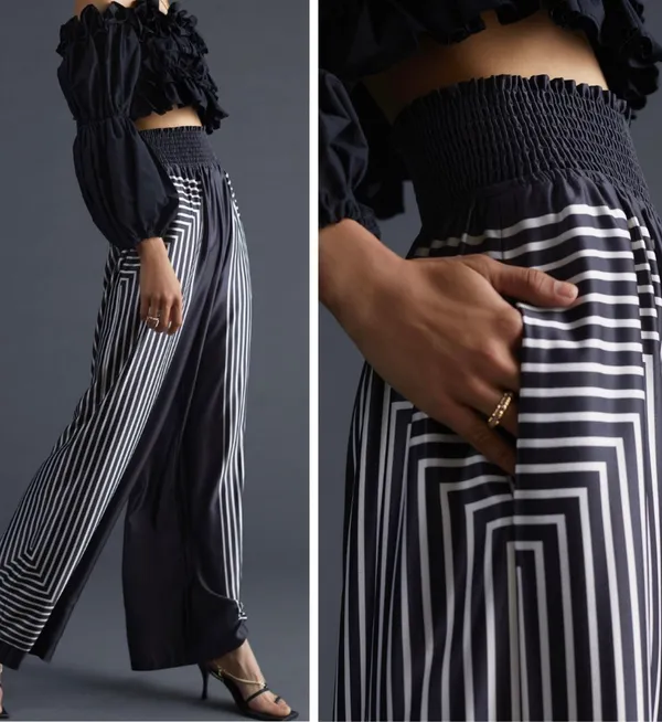Anthropologie Hutch Geometric Wide Leg Pants, Size S - Image 9