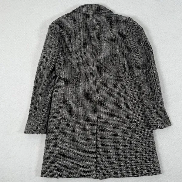 J Crew‎ Tweed Topcoat Coat Womens Size 2 Grey Black H1493 - Image 7