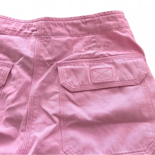 LRL RALPH LAUREN Pink Sporty Preppy Utility Carpenter Cargo Shorts Golf Tennis Country Club Cotton Drawstring Waist Hiking Camping Glamping Adventure Explorer Summer Beach Streetwear Vintage 2000s Y2K Sz 6 - Measurements in pics - Image 4