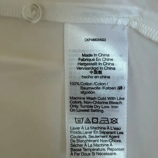 Madewell White Cotton Poplin Button Front Mini Shirtdress NS126 Womens Medium - Image 9