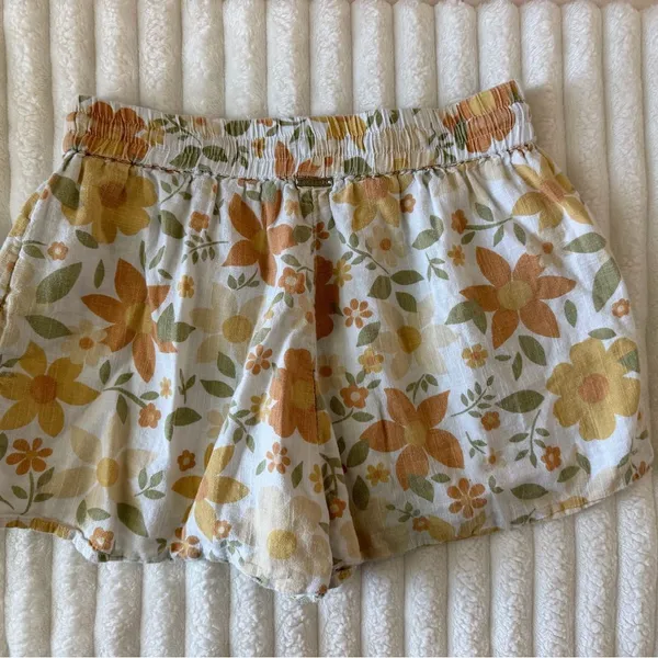 Billabong White Floral Elastic-Waist Athletic Shorts - Image 5