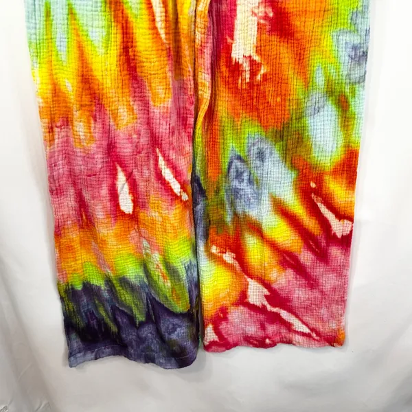 4OUR DREAMERS Medium Gauzy Pants Handmade Tie Dye‎ Elastic Pull On Spiral 901 - Image 7