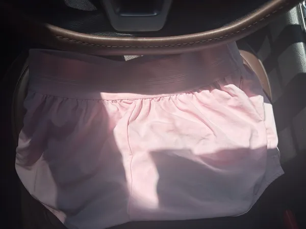 Alo Yoga Pink Marshmallow Micro Running Shorts - Image 3