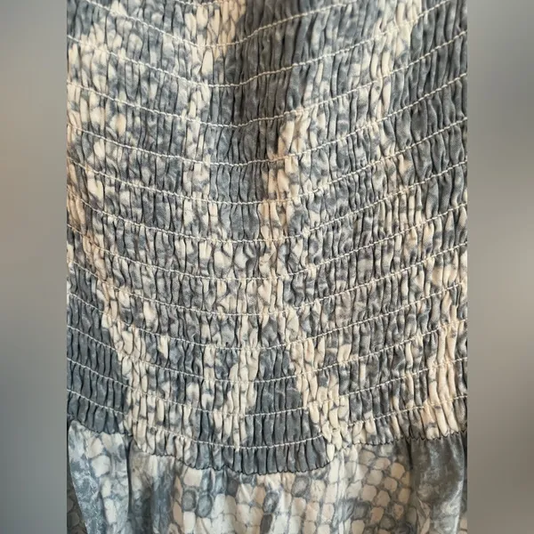 Olivaceous Gray Smocked Dress - Image 3