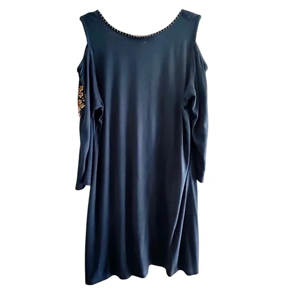 Krista Lee Cold Shoulder Sleeves Boho Embroidered Floral Dress Size Large - Image 4