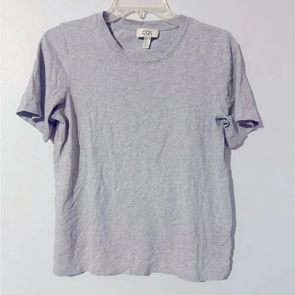 COS CLEAN CUT REGULAR T-SHIRT in Gray Marl size small - Image 2