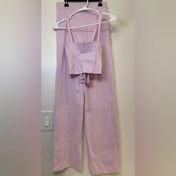 4TH‎ RECKLESS NWT Knit Set Pink Scorpios Trouser Size S and Crop Top Size M - Image 4