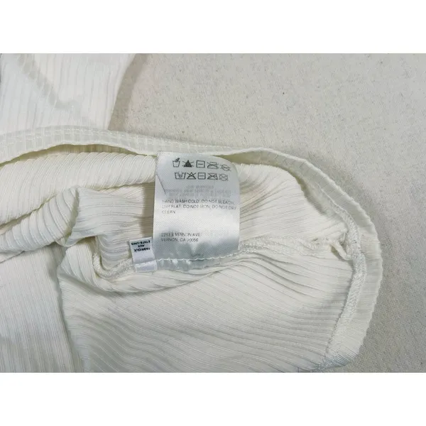 Reformation Rochelle Ribbed Tank Top Size XS Ivory White Minimalist Layering - Image 9