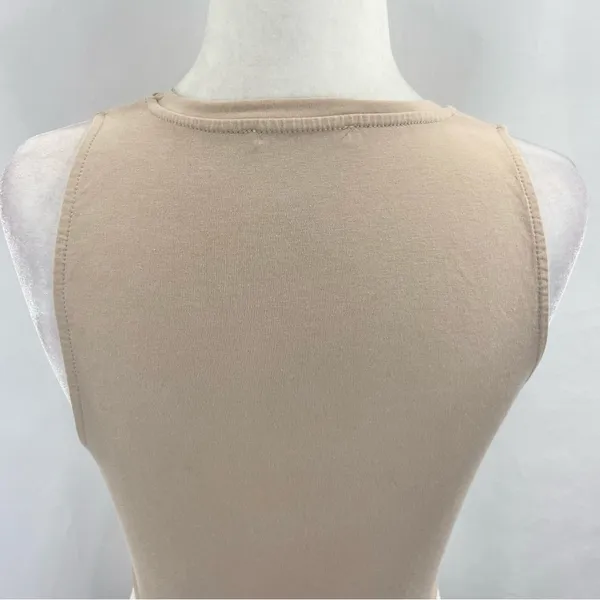 ZARA Cropped Tank Top Sleeveless Crewneck Crop Top Beige Size Small - Image 10