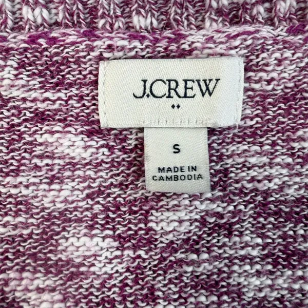 J.Crew Women's Small Crew Neck Pullover Sweater Purple White Heathered BQ689 - Image 5