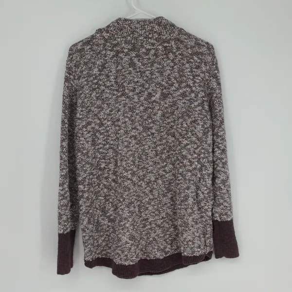 L.L. Bean Signature Cotton Linen Ragg Sweater Size Large Mock‎ Neck Marled - Image 9