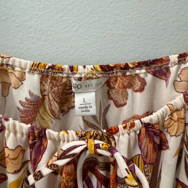 Cato Floral Mini Dress - Brown and Cream - Image 6