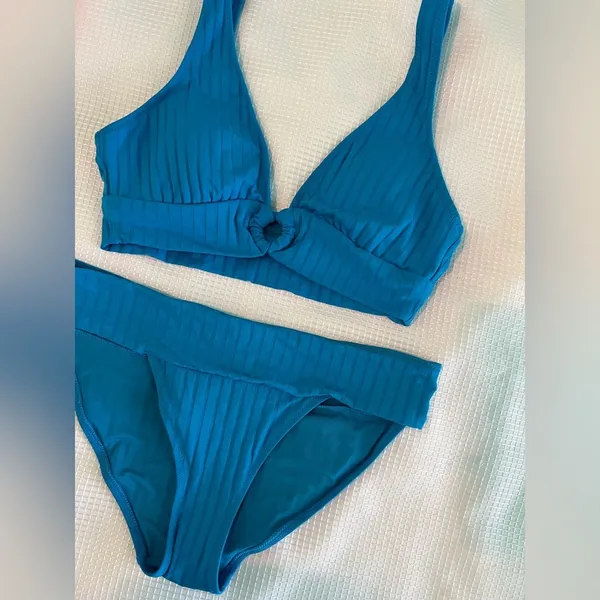 Aerie Wide Rib Longline‎ Plunge Ring Bikini - Image 7