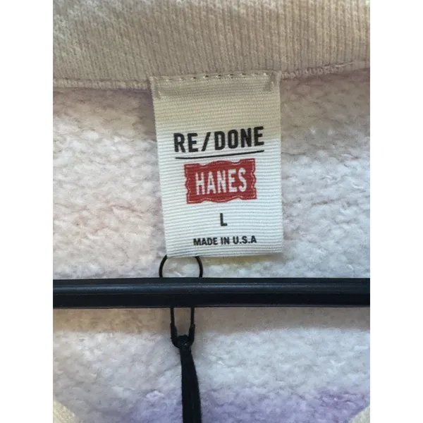 Re/Done Womens Hanes 70s Half Zip Sweatshirt Pullover Tie Dye Cotton Size Large - Image 4