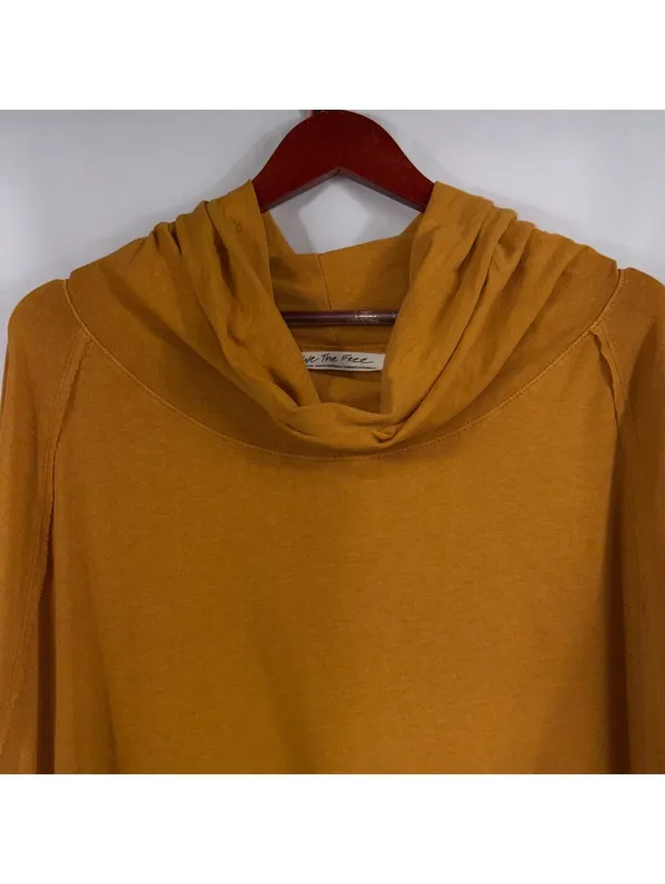 We The Free Mustard Cowl Neck Tunic Top Medium - Image 2