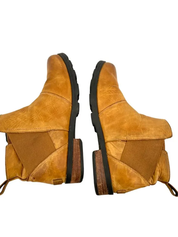 Sorel Tan Leather Chelsea Ankle Boots Size 10.5 Waterproof Rugged Utility - Image 5