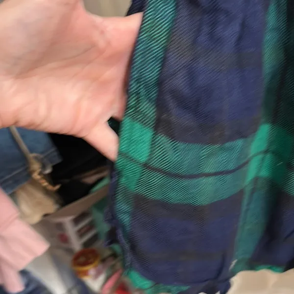 Aerie Navy Green Plaid Ruffle Strap Romper‎ with Velvet Tie S/P - Image 5