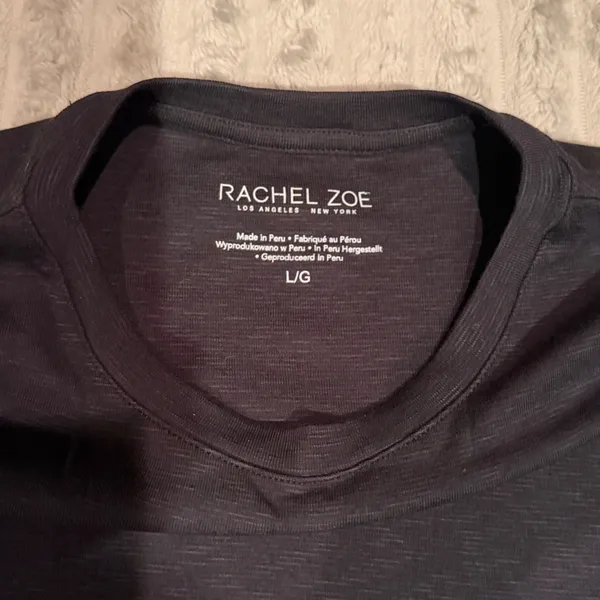 Rachel Zoe Womens Long Sleeve Slub Knit Crewneck Top Charcoal Gray Black Large - Image 5