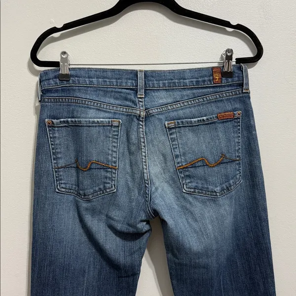7 For All Mankind Low Rise Medium Wash Bootcut Jean Size 31 - Image 4