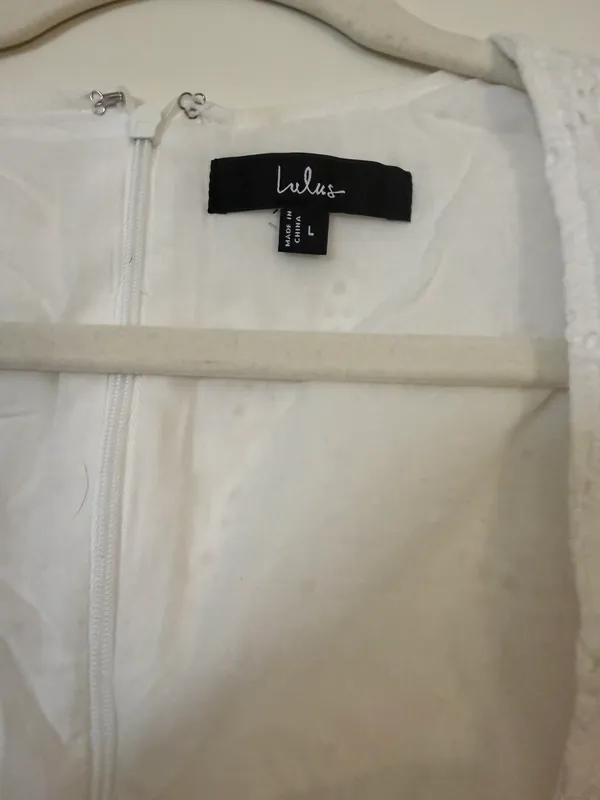 Lulus White Embroidered Button-Up Mini Dress - Image 5