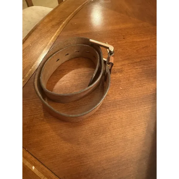 Vera Pelle Leather Belt Italian Brown Sz 32 - Image 6
