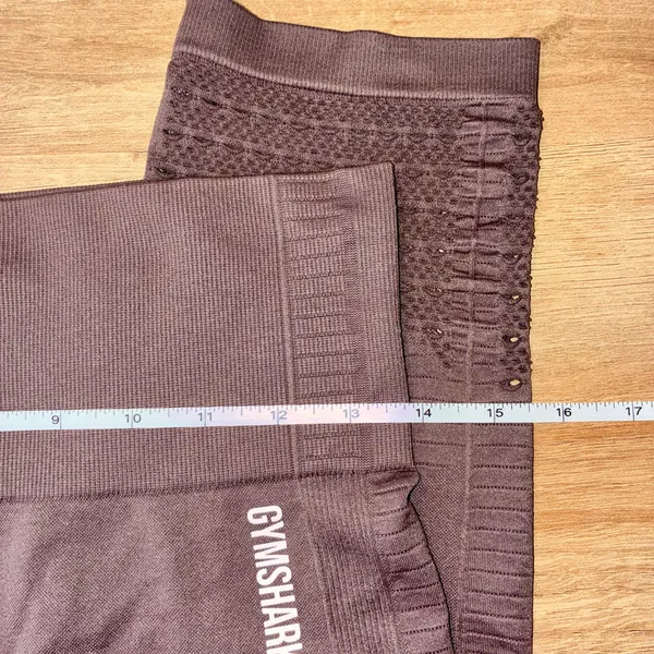Gymshark Energy+ Seamless Cropped Leggings Size Small Adjustable- Brown - Image 8