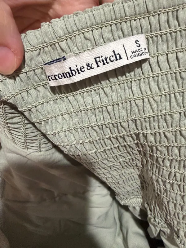 Abercrombie & Fitch Emerson Angel Sleeve Midi Dress Sage Green Floral Small - Image 8