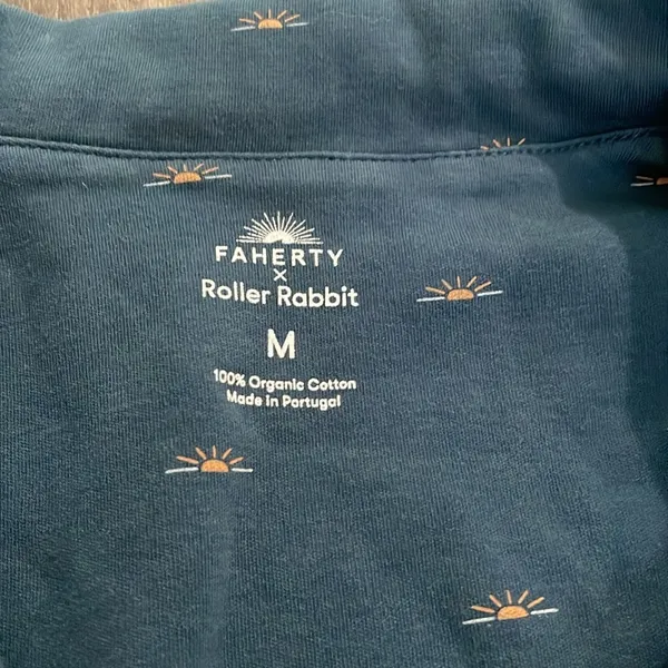 Faherty x Roller Rabbit Button Down Polo PJ Top Mini Wave Limited Edition Medium - Image 5