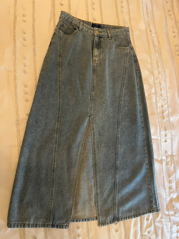Denim Maxi Skirt Blue Size M - Image 2