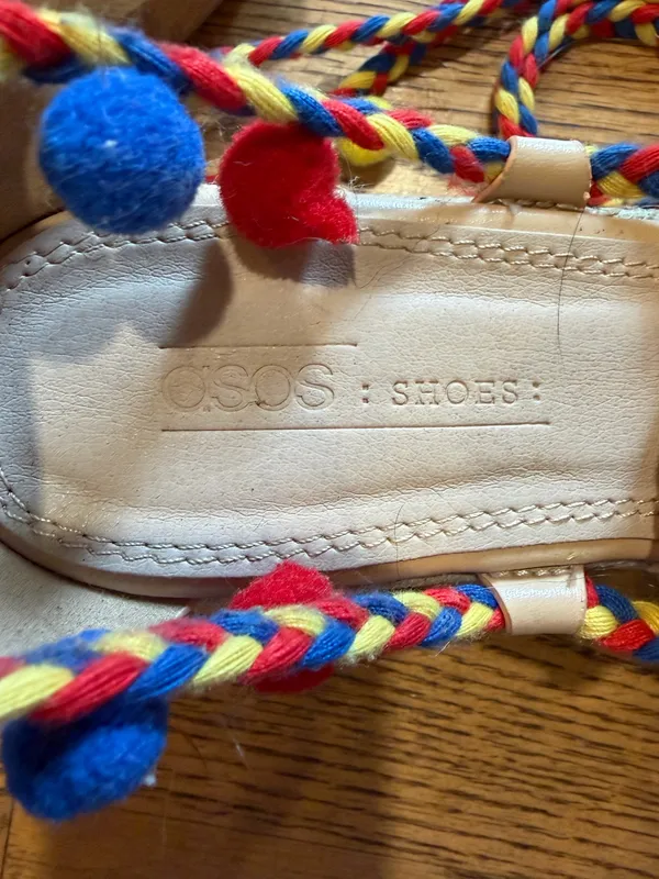 ASOS Tijuana Multi Pom Flatforms  Espadrille Platforms Multi Color - Image 9