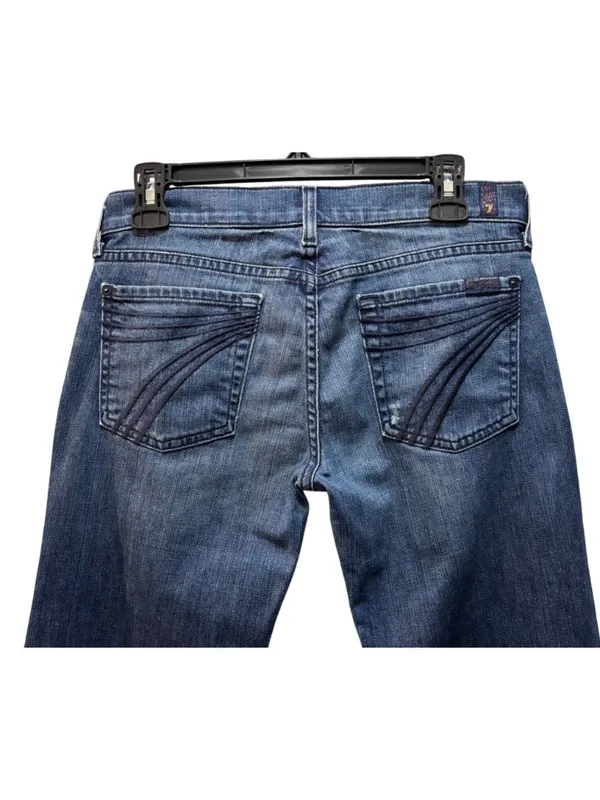 7 For All Mankind Dojo Jeans Women's 29 Low Rise Flare Dark Blue Vintage Y2K - Image 3